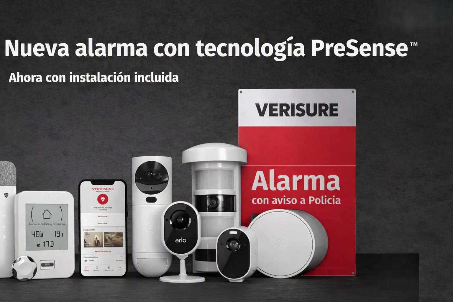 Equipos de alarma VERISURE con tecnología PreSense y aviso a Policía.